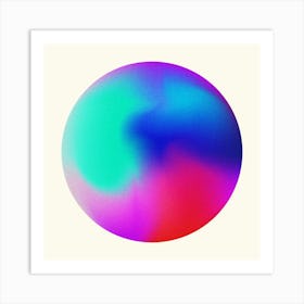Rainbow Sphere Blue And Pink Art Print