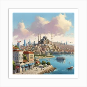 Turkish City paintings 4 Art Print