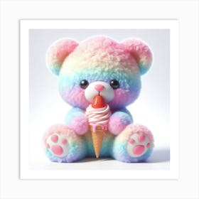 Rainbow Teddy Bear 1 Art Print