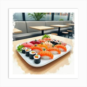 Sushi Plate Art Print