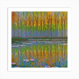 Pond and Trees Art Print