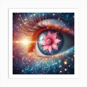 Eye With Flower Art Print