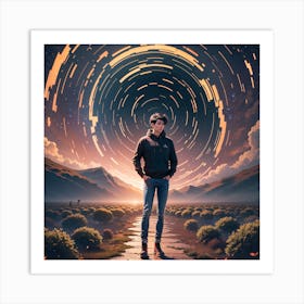 Man Standing On A Path Art Print