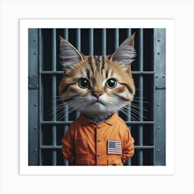 Cat In Jail Art Print