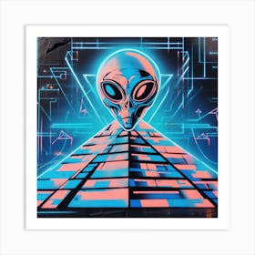 Alien Graffiti Style Art Print