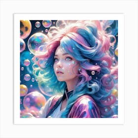 Bubble Girl Art Print