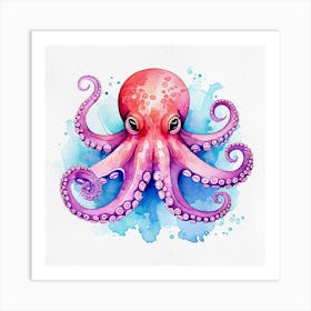 Octopus Watercolor Painting Art Print