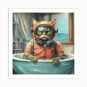 Astronaut Cat 5 Art Print