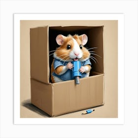 Hamster In A Box 5 Art Print