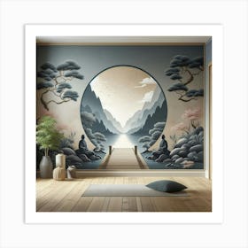 Zen Buddhist Mural Art Print