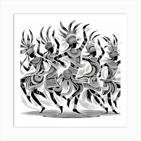 Tribal Dancers Art Print