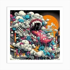 Monster In The Clouds Art Print