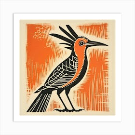Retro Bird Lithograph Hoopoe 1 Art Print