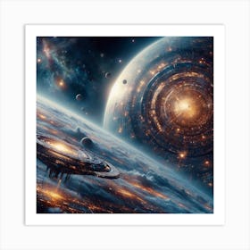 Spaceship In Space 12 Art Print