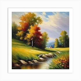 Autumn Landscape Painting 23 Art Print