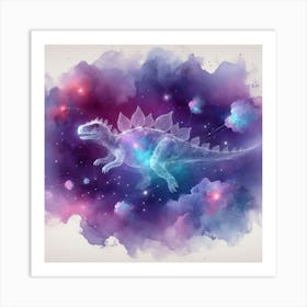 Dinosaur In Space 1 Art Print