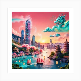 Hong Kong Cityscape Art Print