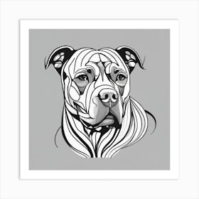 Pit Bull Dog Art Print
