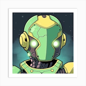 Robot In Space 1 Art Print