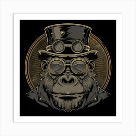 Steampunk Gorilla 16 Art Print