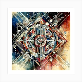 Abstract Painting dimon circle square  Art Print