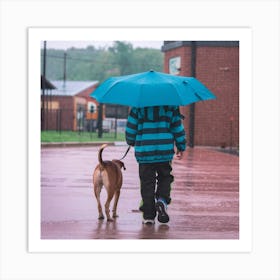 A Photo Of A Kid Walking His Dog In The 5q Pgi Lqeikne5t0hl Pa Uwslkiohtnwppunu3f45wg Art Print