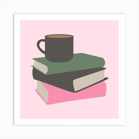 Books and Coffee Art Print