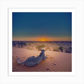 Cheetah In The Desert Art Print