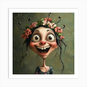 Little Girl With A Flower Crown Poster