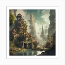 Fantasy City 64 Art Print