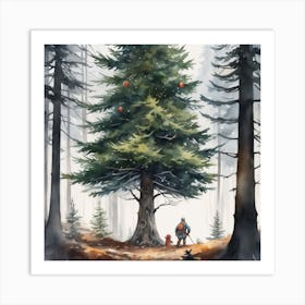 Christmas Tree In The Woods 14 Art Print