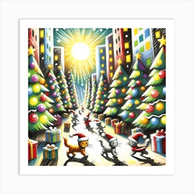 Super Kids Creativity:Christmas Cats 1 Art Print