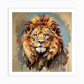 Lion art print Art Print