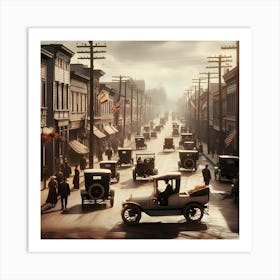 Early America & The Automobile ~Reimagined 3 Art Print