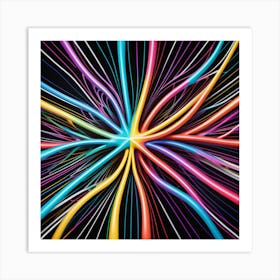 Abstract Background With Colorful Lines 2 Art Print