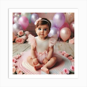 Adorable baby girl Poster Art Print