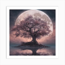 Full Moon Tree Art Print