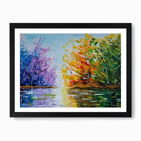 Mystical lake Art Print