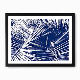 Palm Dark Blue Art Print