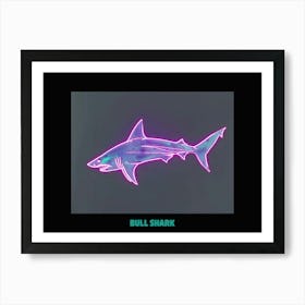 Neon Purple Bull Shark 3 Poster Art Print