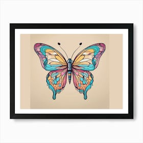 Colourful Glass Butterfly Art Print