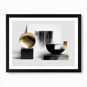 Abstract Black And Gold 8 Art Print