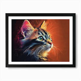 Cat Abstract 9 Art Print