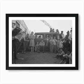 Audience Listening To Orchestra Playing Outside Grocery Store On Saturday Afternoon, Phoenix, Arizona By Russell Art Print