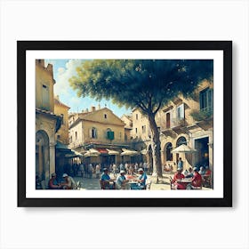 People In A Cafe Art Print