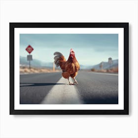 An 1028 Why Did The Chicken Cross The Road 5x7 Art Print