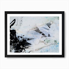 Abstract Painting Black White Monochrome Art Print