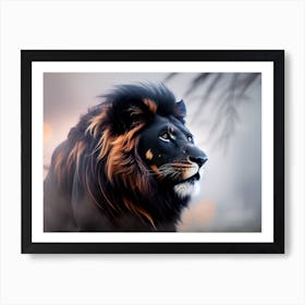 Lion dark 3 Art Print