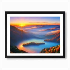 Sunset In The Mountains 72 Art Print