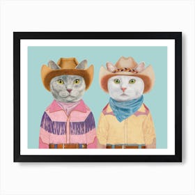 Cowboy Cats 12 Art Print